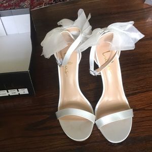 Ayanna Satin Bow Ankle Strap High Heel Sandals